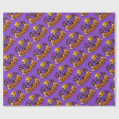 Trendy Happy Halloween Paarse Gnome Cadeaupapier (Vlak)