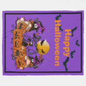 Trendy Happy Halloween Paarse Gnome Fleece Deken (Voorkant (Horizontaal))