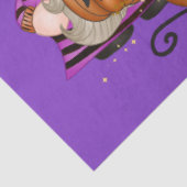 Trendy Happy Halloween Paarse Gnome Tissuepapier (Detail)