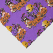 Trendy Happy Halloween Paarse Gnome Tissuepapier (Detail)