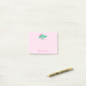 Trendy Happy Nieuwjaar Roze en Groen Post-it® Notes (Op bureau)