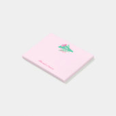 Trendy Happy Nieuwjaar Roze en Groen Post-it® Notes (Schuin)