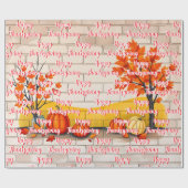 Trendy Happy Thanksgiving Mooie Herfst Cadeaupapier (Vlak)