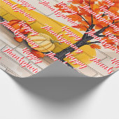 Trendy Happy Thanksgiving Mooie Herfst Cadeaupapier (Hoek)
