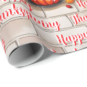 Trendy Happy Thanksgiving Mooie Herfst Cadeaupapier (Rol Hoek)