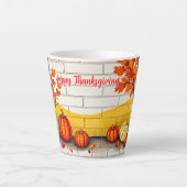 Trendy Happy Thanksgiving Mooie Herfst Latte Mok (Voorkant)