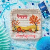 Trendy Happy Thanksgiving Mooie Herfst Papieren Bordje (Feest)
