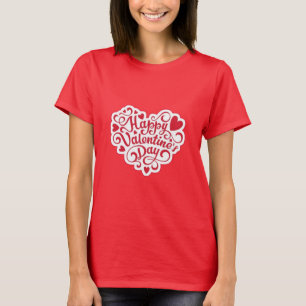 Trendy Happy Valentijn's paar T-shirt Design.