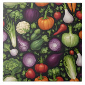 Trendy Happy Vegetables Healthy Food Collectie Tegeltje (Voorkant)