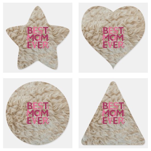 Trendy harige beste mam ooit roze Schattigee harte Vierkante Sticker