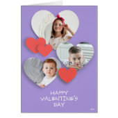 Trendy hart foto collage lavendel Wenskaart (Voorkant)