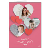 Trendy hart foto collage roze Wenskaart (Voorkant)