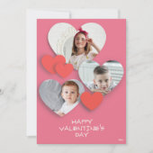 Trendy hart foto collage roze Wenskaart Feestdagenkaart (Voorkant)