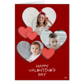 Trendy hart fotocollage rood Wenskaart (Voorkant)