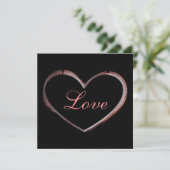 Trendy Hart Grijs Calligrafie Liefde Trouwdag (Staand voorkant)