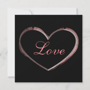 Trendy Hart Grijs Calligrafie Liefde Trouwen