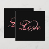 Trendy Hart Grijs Calligrafie Liefde Trouwen (Voorkant / Achterkant)