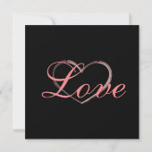 Trendy Hart Grijs Calligrafie Liefde Trouwen (Achterkant)