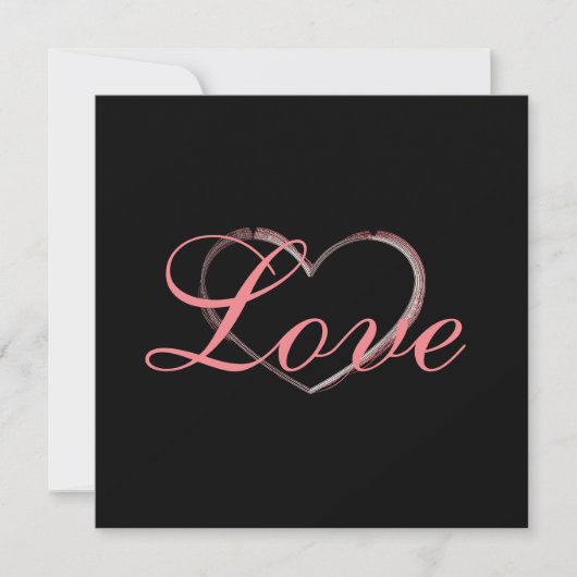 Trendy Hart Grijs Calligrafie Liefde Trouwen (Voorkant)