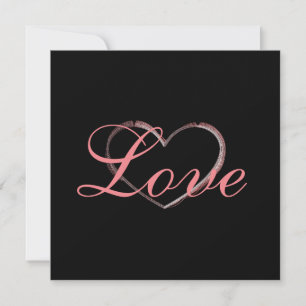 Trendy Hart Grijs Calligrafie Liefde Trouwen