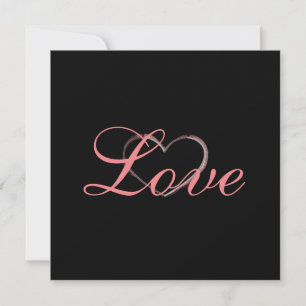Trendy Hart Grijs Calligrafie Liefde Trouwen