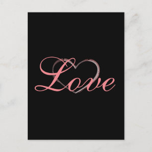 Trendy Hart Grijs Calligrafie Liefde Trouwen Briefkaart