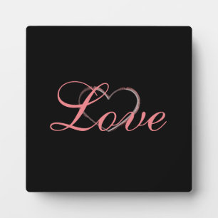 Trendy Hart Grijs Calligrafie Liefde Trouwen Fotoplaat
