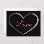 Trendy hart grijs kalligrafie liefde bruiloft feestdagenkaart (Voorkant / Achterkant)