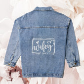 Trendy hart kalligrafie Wifey bruid bruiloft Denim Jacket