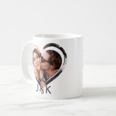 Trendy Hart Paar Pas getrouwd Familie Fotocollage Koffiemok (Voorkant links)