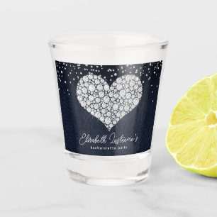 Trendy Heart Denim en Diamanten Bachelorette Feest Shot Glas