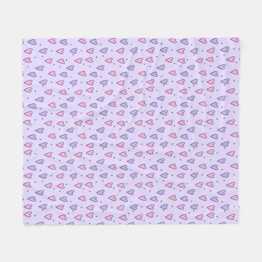 Trendy Heart Pattern Fleece Blanket (Voorkant (Horizontaal))