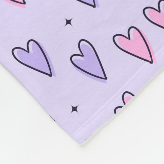 Trendy Heart Pattern Fleece Blanket (Hoek)