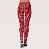 Trendy Hearts Pattern Romantic Ruby Red Leggings (Achterkant)