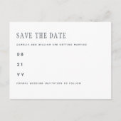 Trendy Heden Witgouden Trouwkaart SAVE THE DATE Briefkaart (Voorkant)