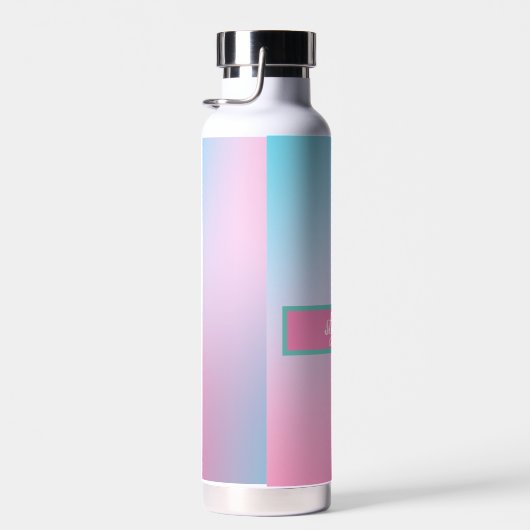 Trendy hedendaags Blauwgroen roze blauw Waterfles (Rechts)
