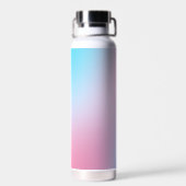 Trendy hedendaags Blauwgroen roze blauw Waterfles (Achterkant)