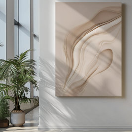 Trendy Hedendaagse Beige Abstracte Kunst Poster