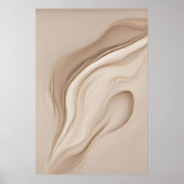 Trendy Hedendaagse Beige Abstracte Kunst Poster (Voorkant)