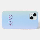 Trendy Hedendaagse naam Light Blue Case-Mate iPhone Case (Achterkant (horizontaal))
