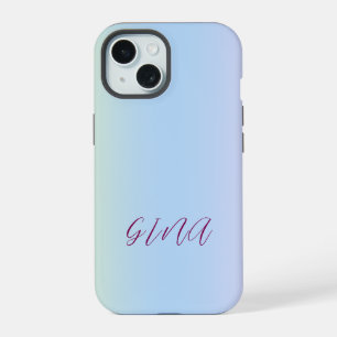 Trendy Hedendaagse naam Light Blue iPhone 15 Case