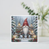 Trendy Hedendaagse Non Foto Kerst Gnoom Feestdagenkaart (Staand voorkant)