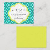 trendy, heerlijk, klassiek, geel, blauwgroen quatr visitekaartje (Voorkant / Achterkant)