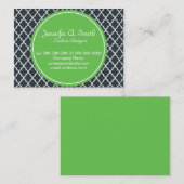 trendy, heerlijk, klassiek, groen, B&W quatrefoil Visitekaartje (Voorkant / Achterkant)