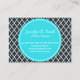 trendy, heerlijk, klassiek, meisje B&W quatrefoil Visitekaartje