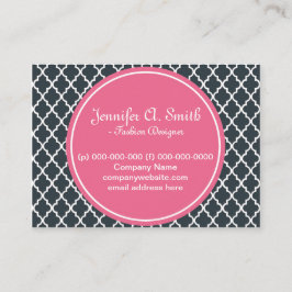 trendy, heerlijk, klassiek, meisje B&W quatrefoil Visitekaartje