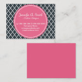 trendy, heerlijk, klassiek, meisje B&W quatrefoil Visitekaartje (Voorkant / Achterkant)