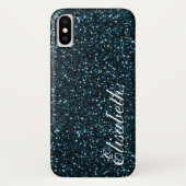 Trendy Heet donkerblauw geprint glitter gepersonal Case-Mate iPhone Case (Achterkant)