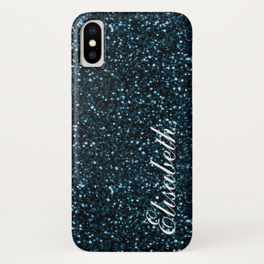 Trendy Heet donkerblauw geprint glitter gepersonal Case-Mate iPhone Case (Achterkant)