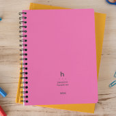 Trendy Heet Roze Modern Monogram Wekelijks Planner